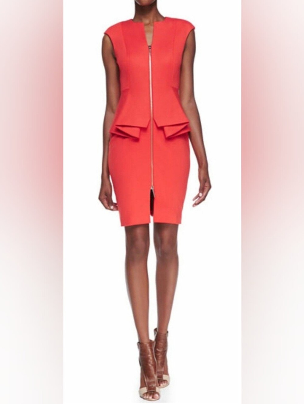 Ted Baker Jamthun Structured Peplum Sheath Zip Dress, Size 2